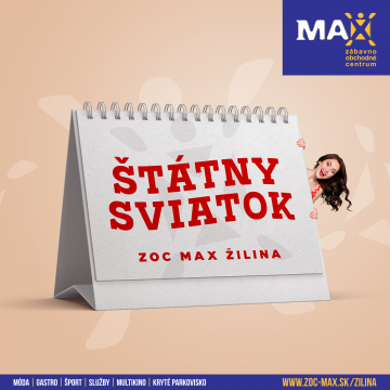 Vo štvrtok 6.1. je zábavno-obchodné centrum ZOC MAX Žilina zatvorené.