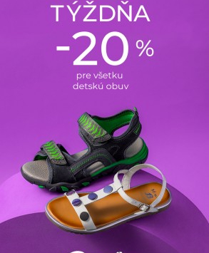 Tip týždňa – 20 % pre všetku detskú obuv